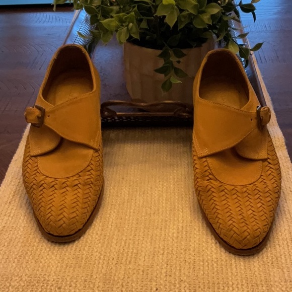 Billy Reid Women's Oxfords, Buckle Detail, Herringbone Weave, Camel, GUC - Picture 4 of 16